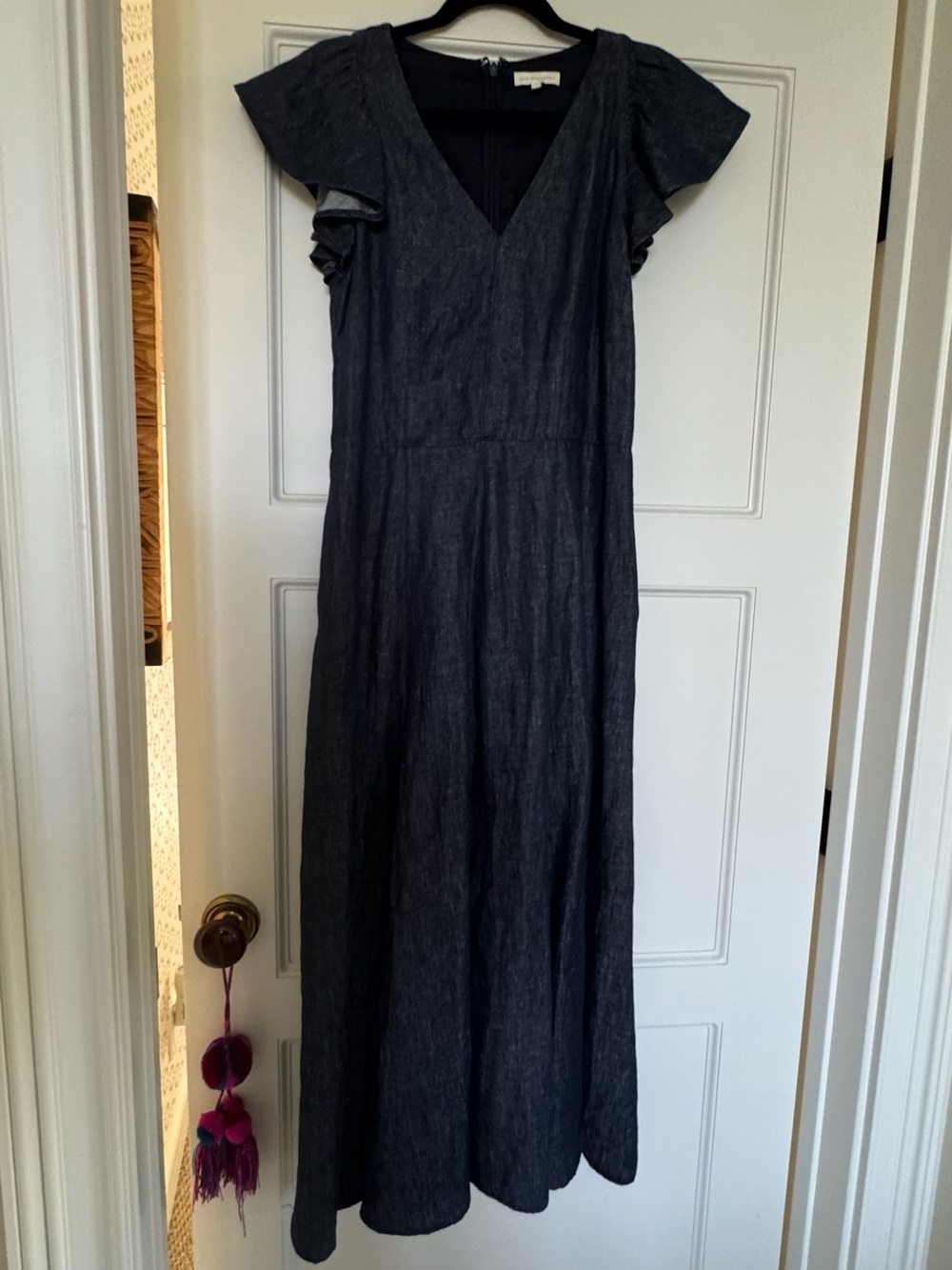 ANN MASHBURN Navy Denim Maxi Dress